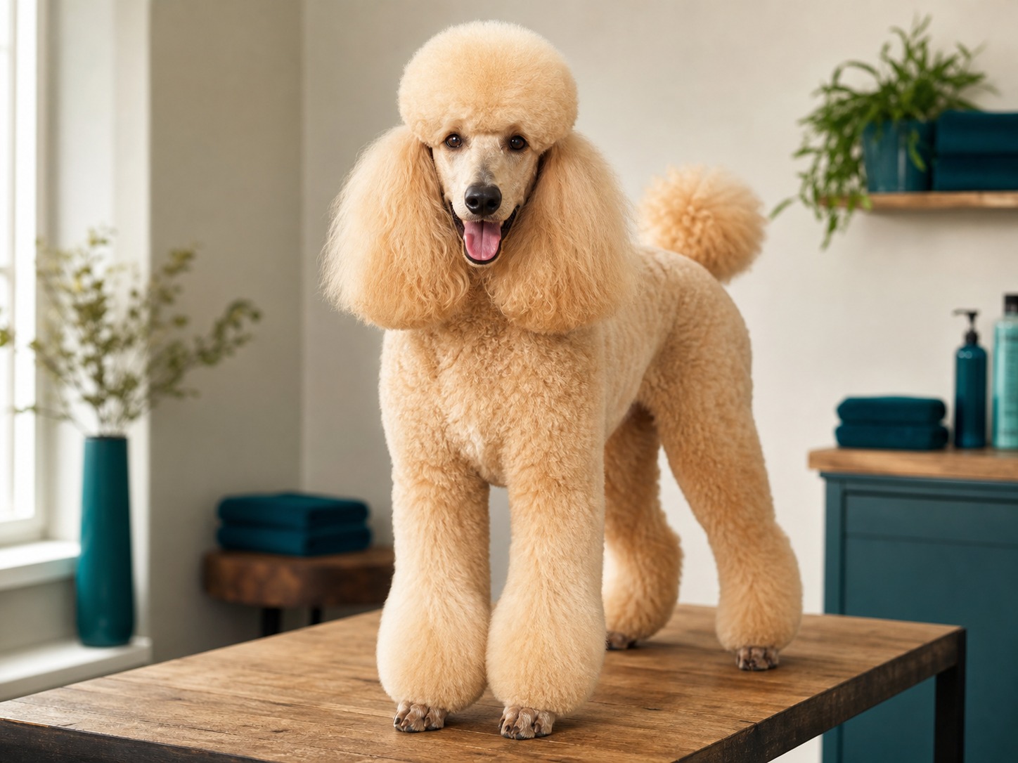 Standard Poodle na rasspecifiek model-trimwerk, portret